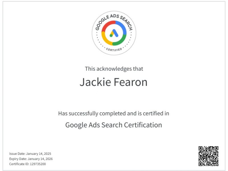 Google Ads Search Certification Completed For Another Year